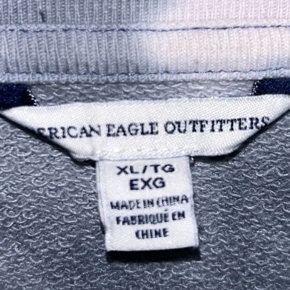 American Eagle Shirt Cropped Dolman Sleeve Ombré Split Tie Dye Pullover Crewneck - Picture 6 of 8